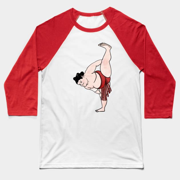 Sumo Wrestler Abi Baseball T-Shirt by kaeru